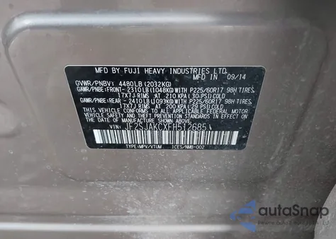 2015 Subaru Forester 2.5I Limited from USA, damaged, VIN JF2SJAKCXFH512685